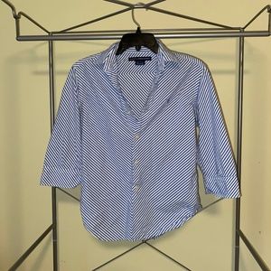 Blue and White Striped Button Down
